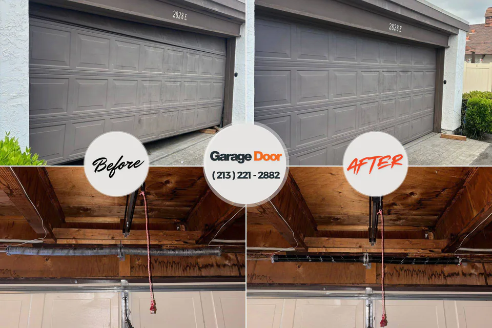 Before and after: garage door opener repair Bannockburn, IL